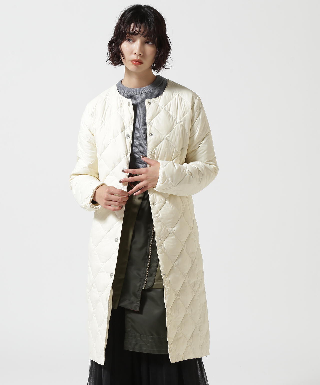 TAION/タイオン/【WOMENS】SINGLE CITY CREW NECK LONG DOWN COAT