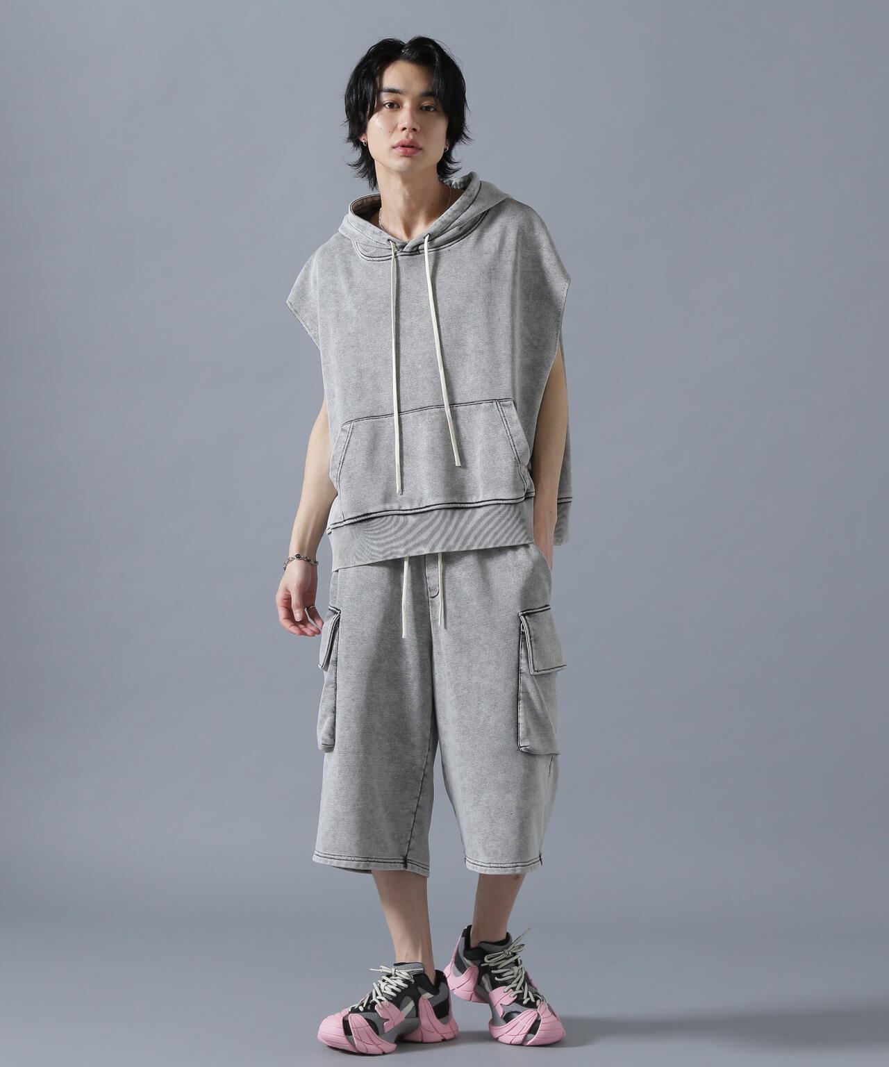 DankeSchon/ダンケシェーン/CHEMICAL SWEAT CARGO SHORTS
