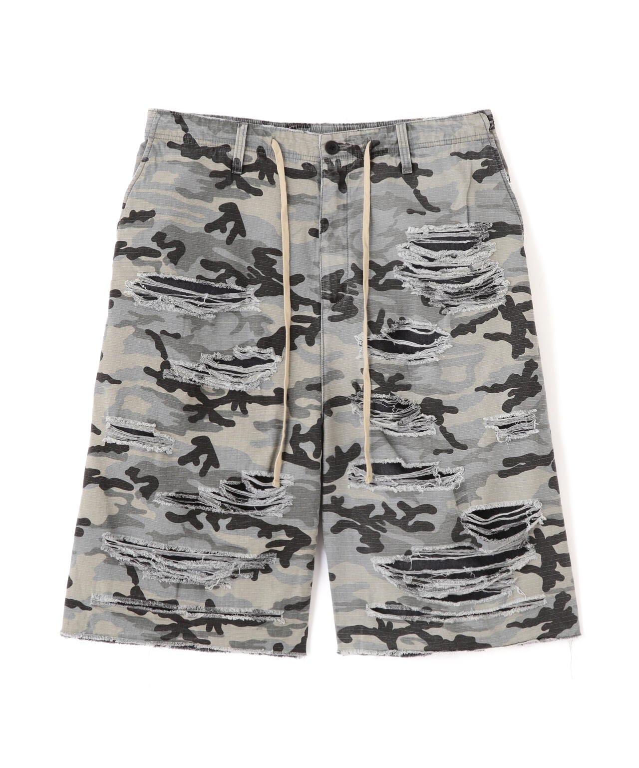 DankeSchon/ダンケシェーン/LAYER RIPSTOP CAMO & DENIM SHORTS