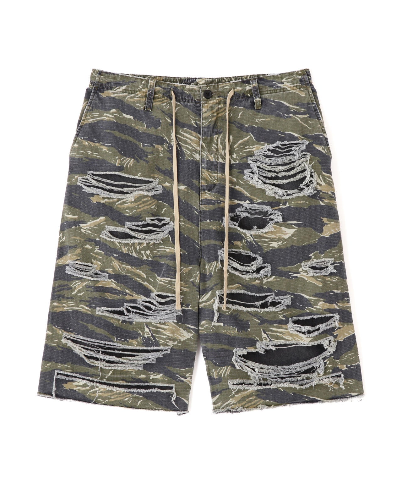 DankeSchon/ダンケシェーン/LAYER RIPSTOP CAMO & DENIM SHORTS