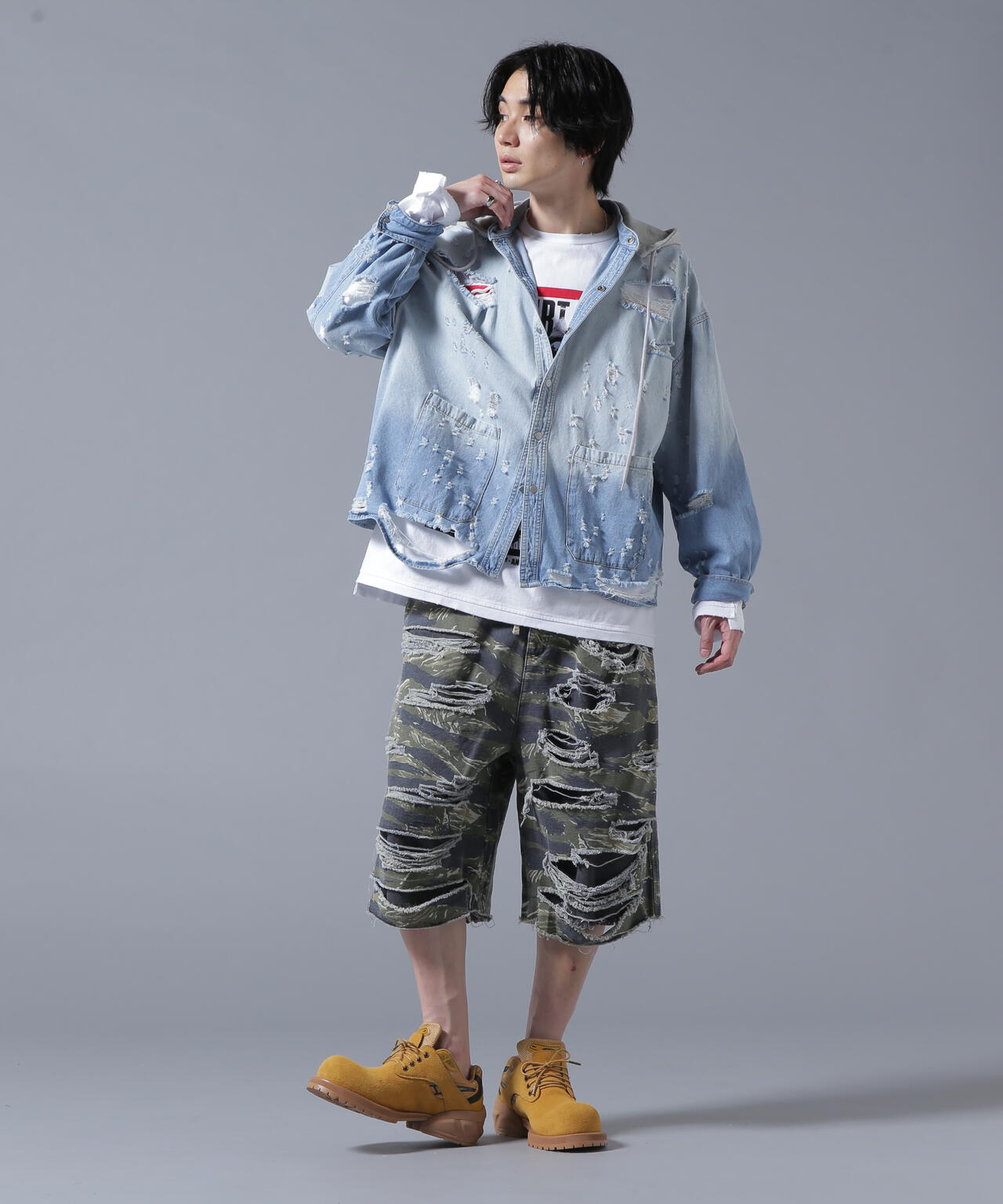 DankeSchon/ダンケシェーン/SHOTGUNDENIM HOOD SHIRTS