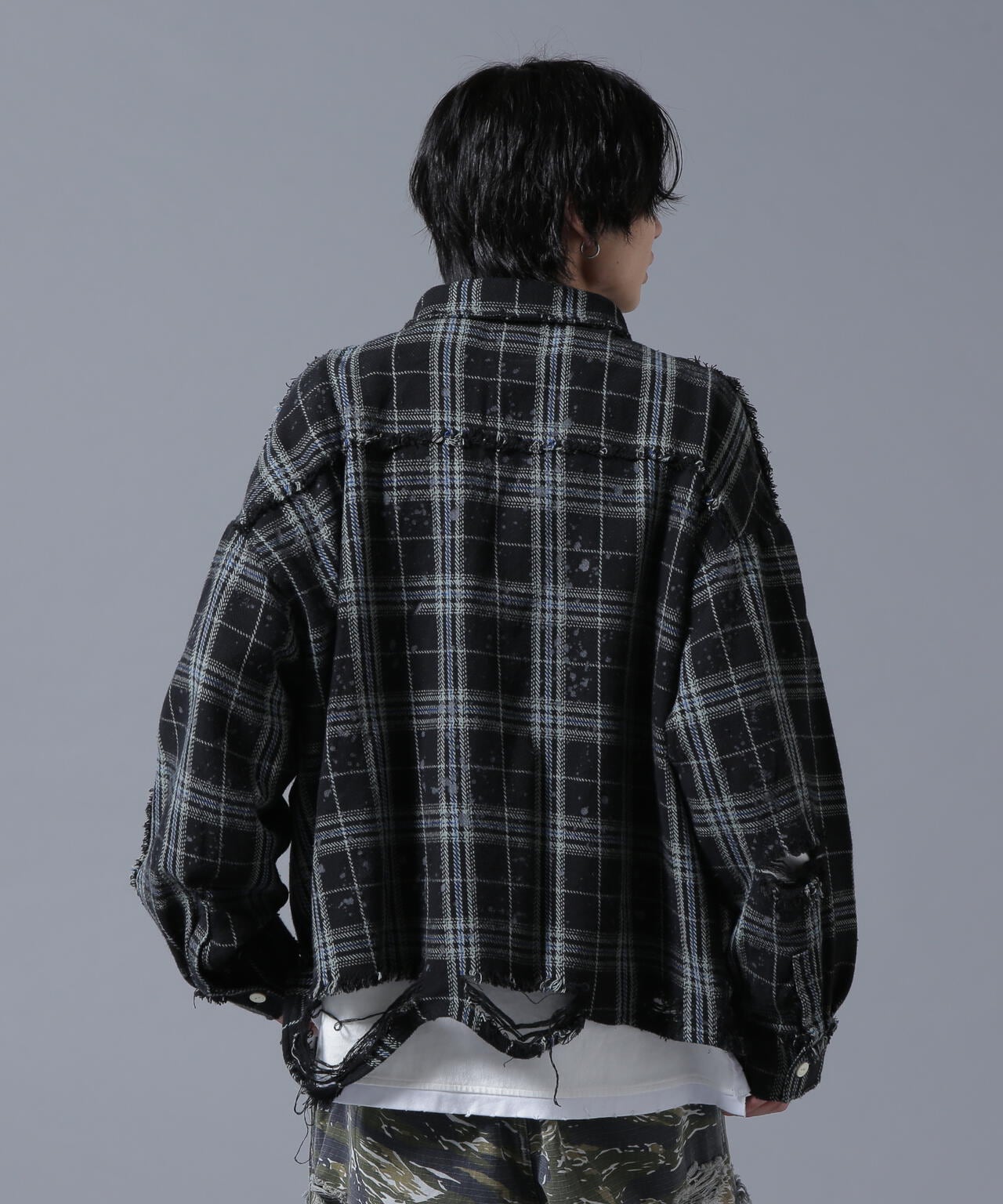 DankeSchon/ダンケシェーン/PIGMENT DAMAGE FLANNEL CHECK LONG SLEEVE SHIRTS
