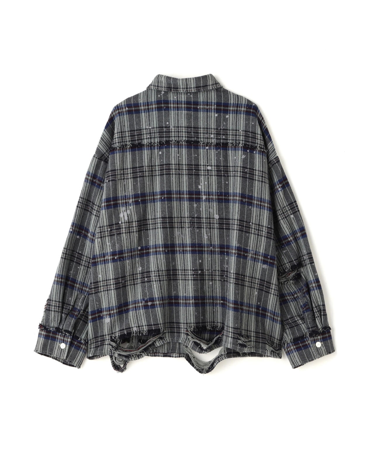 DankeSchon/ダンケシェーン/PIGMENT DAMAGE FLANNEL CHECK LONG SLEEVE SHIRTS
