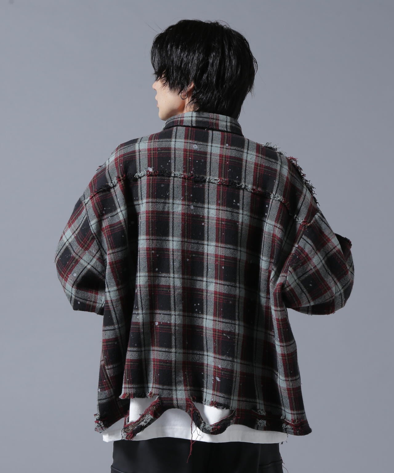 DankeSchon/ダンケシェーン/PIGMENT DAMAGE FLANNEL CHECK LONG SLEEVE SHIRTS