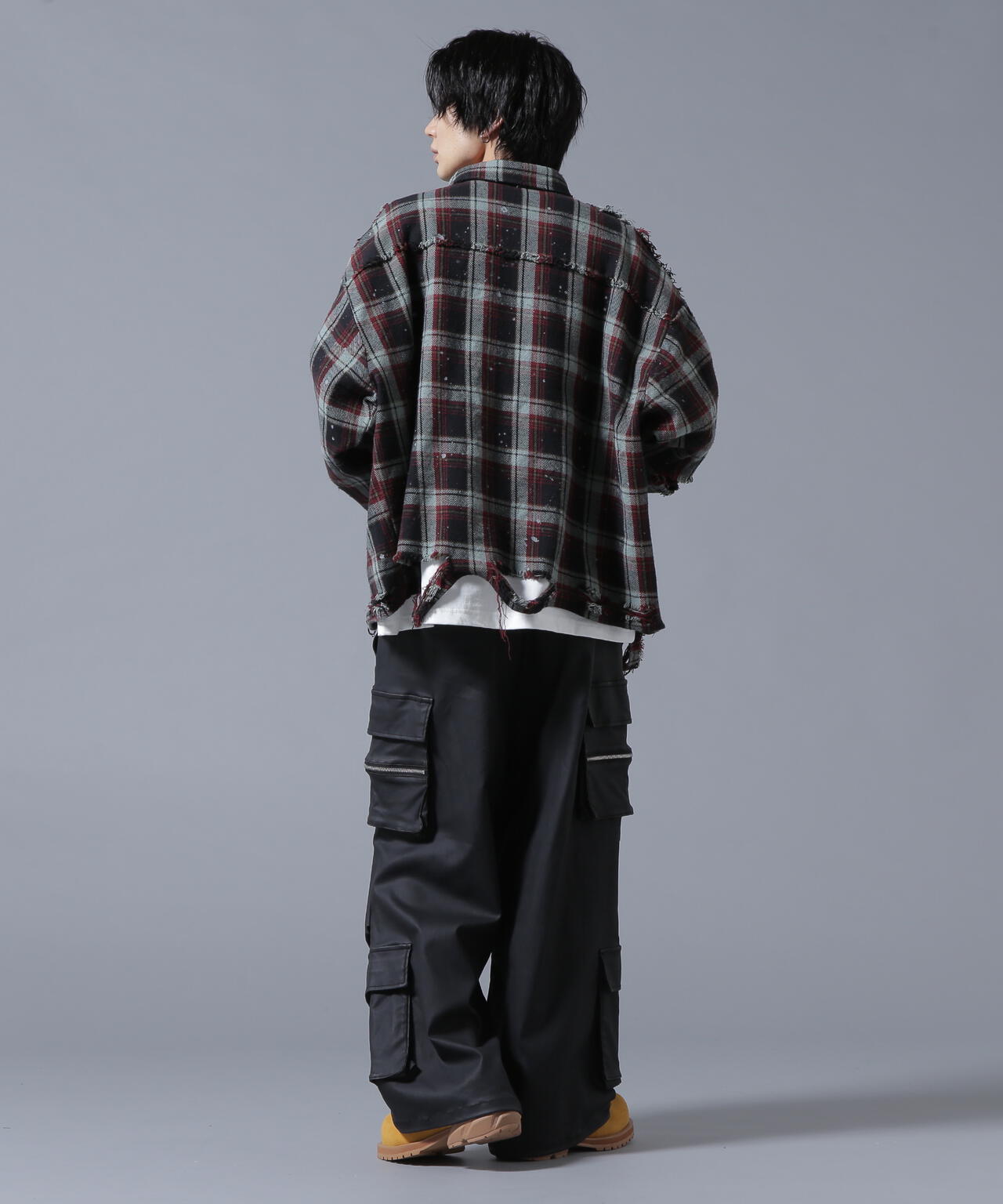 DankeSchon/ダンケシェーン/PIGMENT DAMAGE FLANNEL CHECK LONG SLEEVE SHIRTS