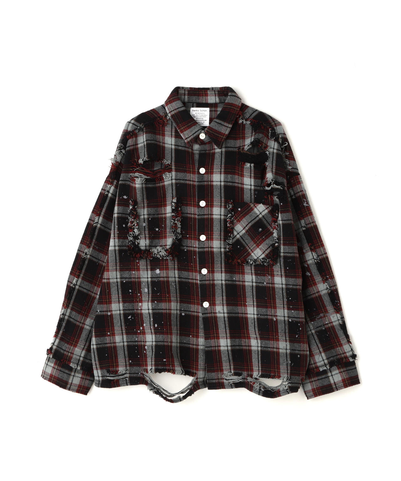 DankeSchon/ダンケシェーン/PIGMENT DAMAGE FLANNEL CHECK LONG SLEEVE SHIRTS