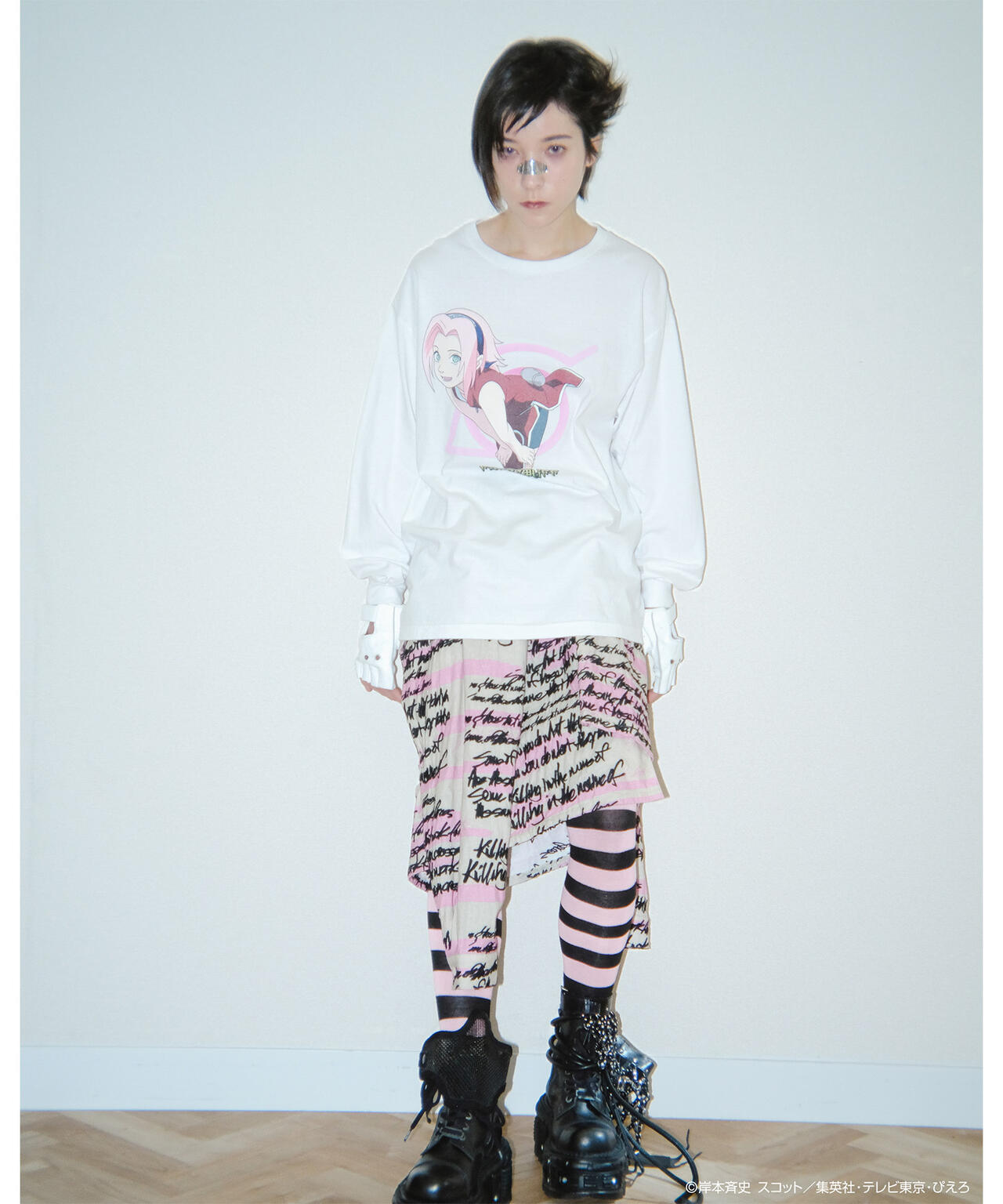 F-LAGSTUF-F×NARUTO-ナルト-/フラグスタフ×ナルト/”SAKURA” L/S TEE