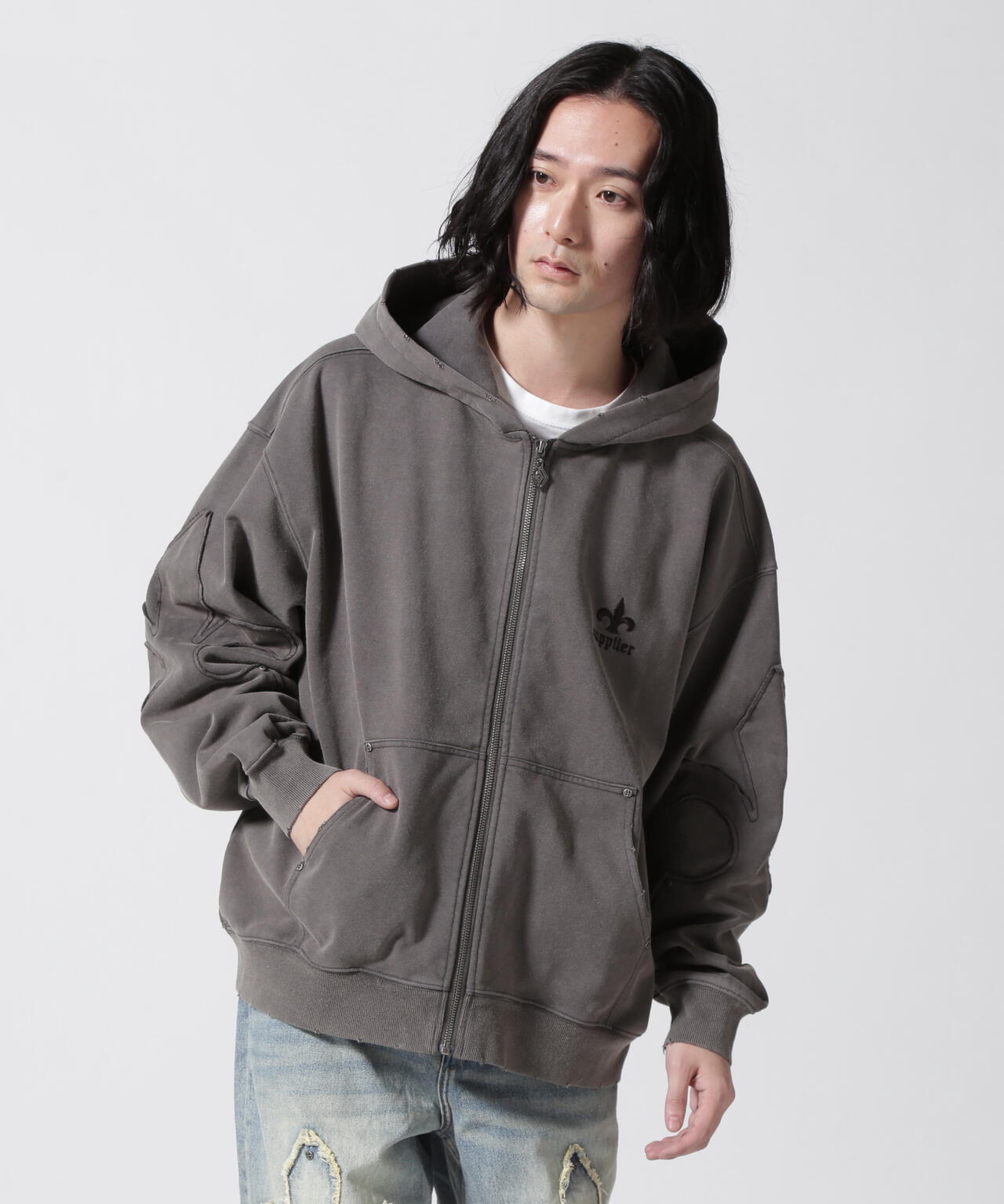 SUPPLIER/サプライヤー/FLEUR SWITCHING ZIP HOODIE