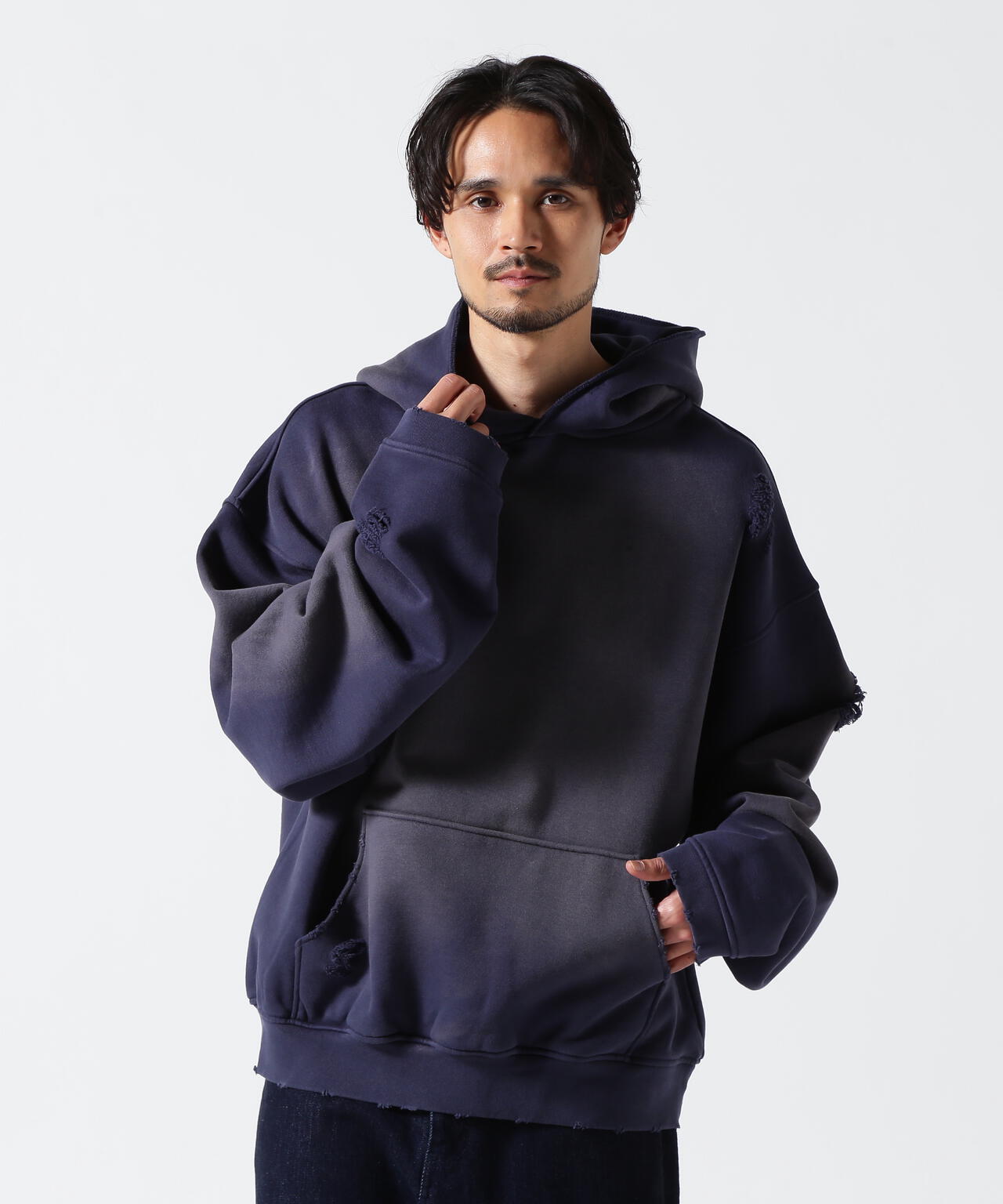 WHITELAND/ホワイトランド/VINTAGE DAMEGE HOODIE