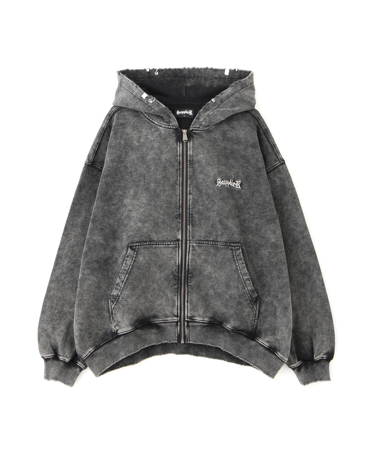 SUPPLIER/サプライヤー/【LHP EXCLUSIVE】VINTAGE WASH PIERCED ZIP HOODIE