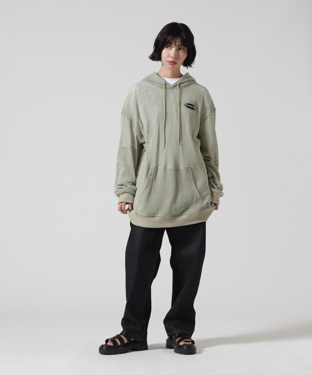 overprint/オーバープリント/MESH HOODIE