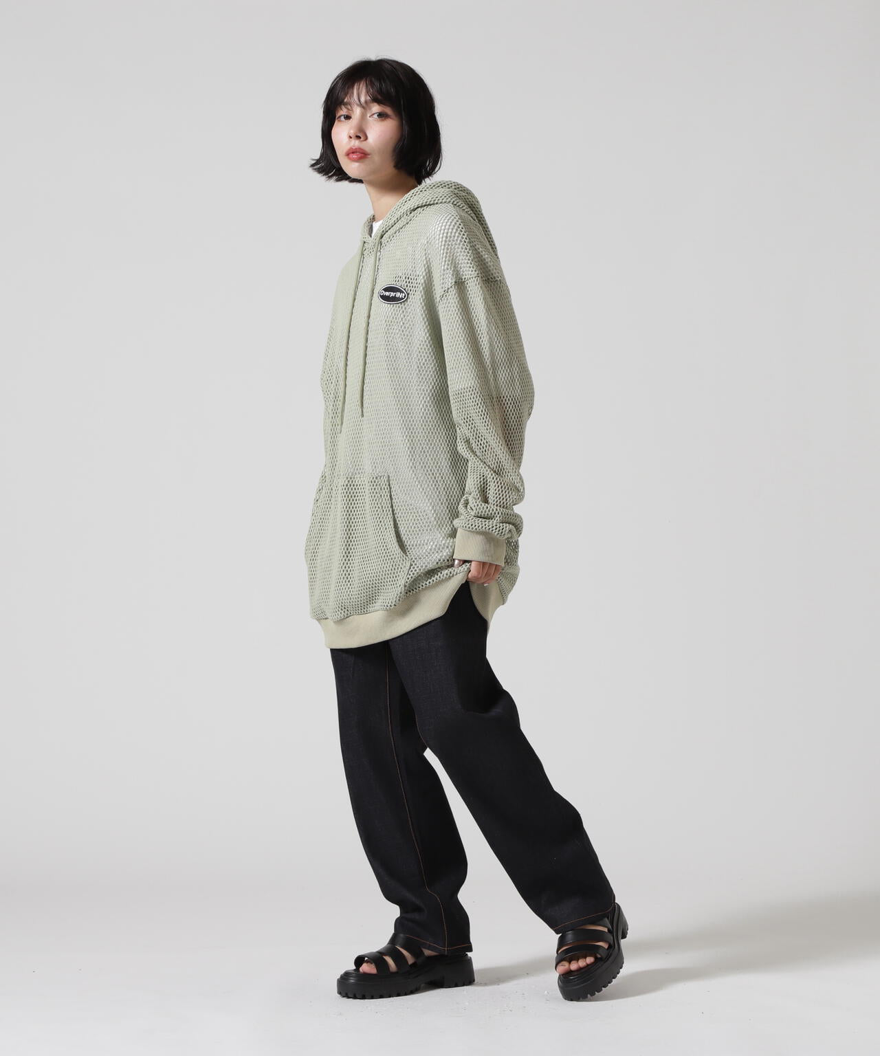 overprint/オーバープリント/MESH HOODIE