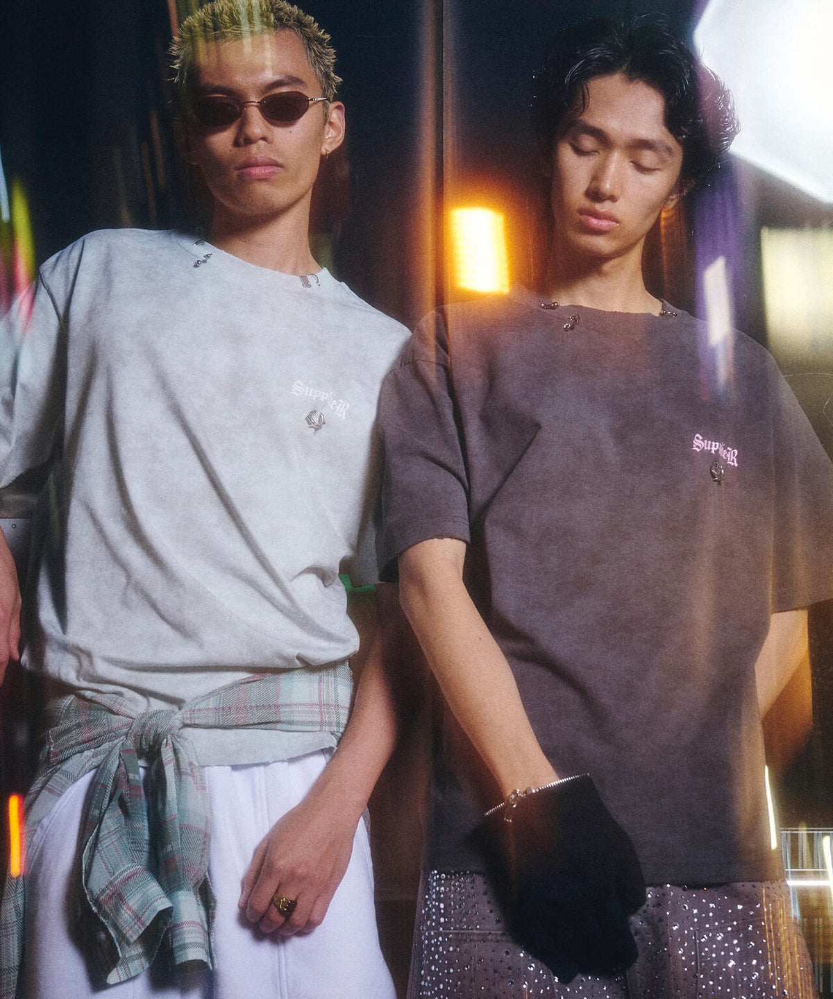 SUPPLIER/サプライヤー/【LHP EXCLUSIVE】DAMAGE PIERCED CROSS TEE