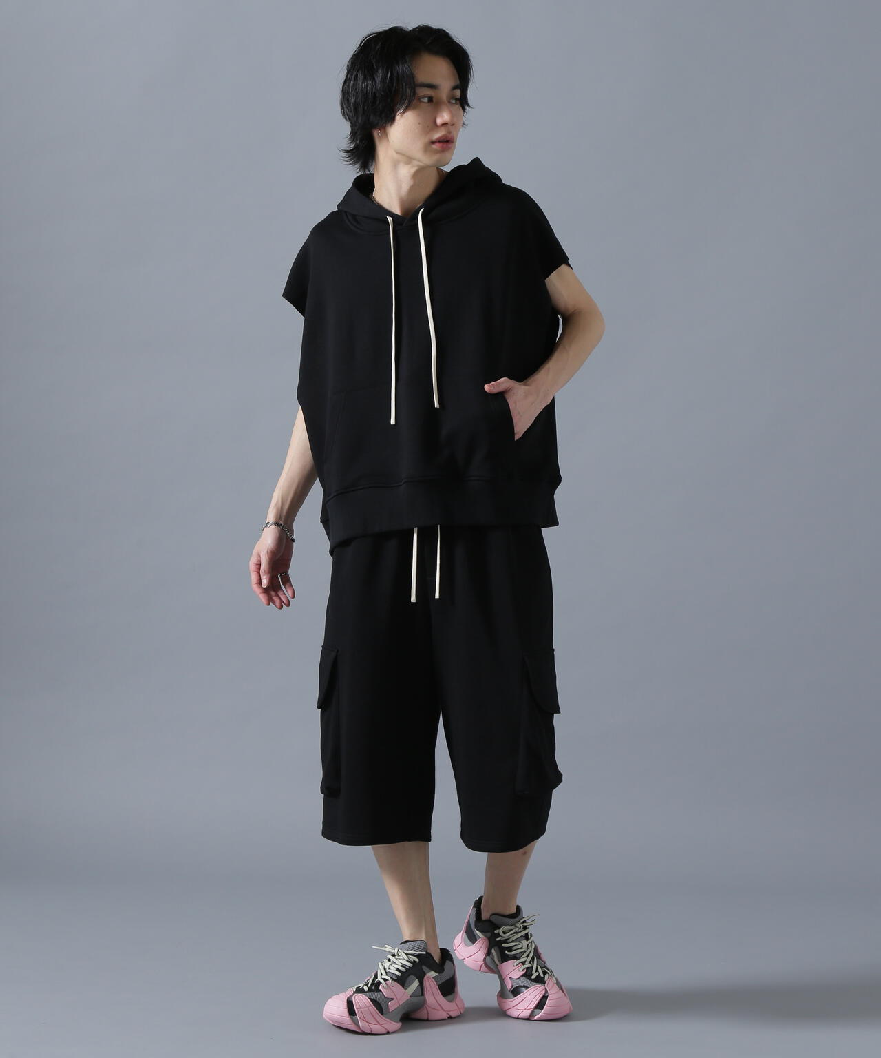 DankeSchon/ダンケシェーン/CHEMICAL SWEAT NOSLEEVE HOODIE