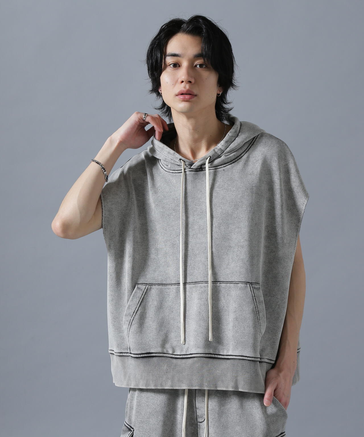 DankeSchon/ダンケシェーン/CHEMICAL SWEAT NOSLEEVE HOODIE