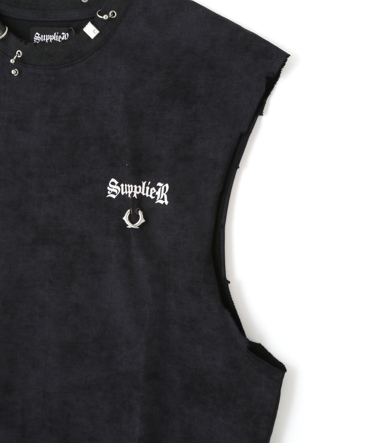 SUPPLIER/サプライヤー/【LHP EXCLUSIVE】DAMAGE PIERCED CROSS NOSLEEVE