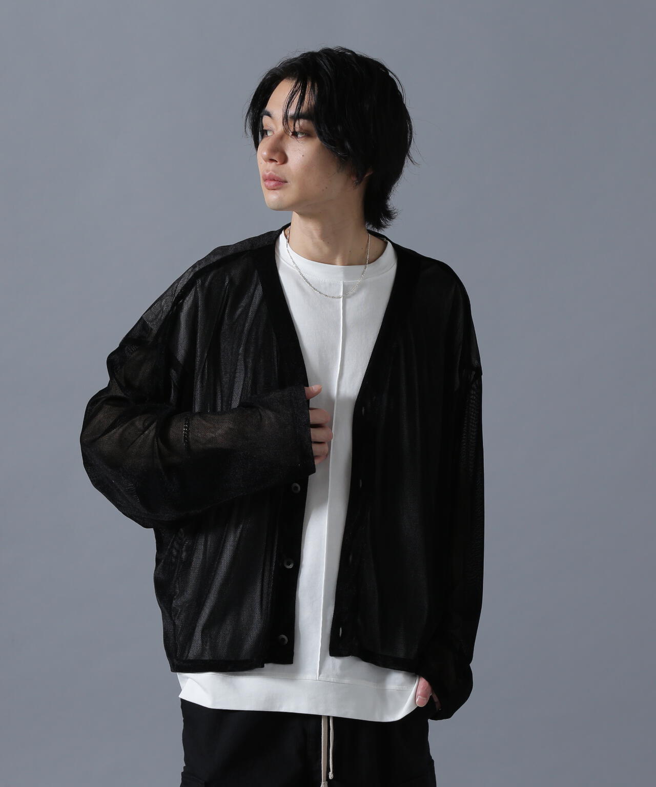 DankeSchon/ダンケシェーン/MESH VELOR CARDIGAN