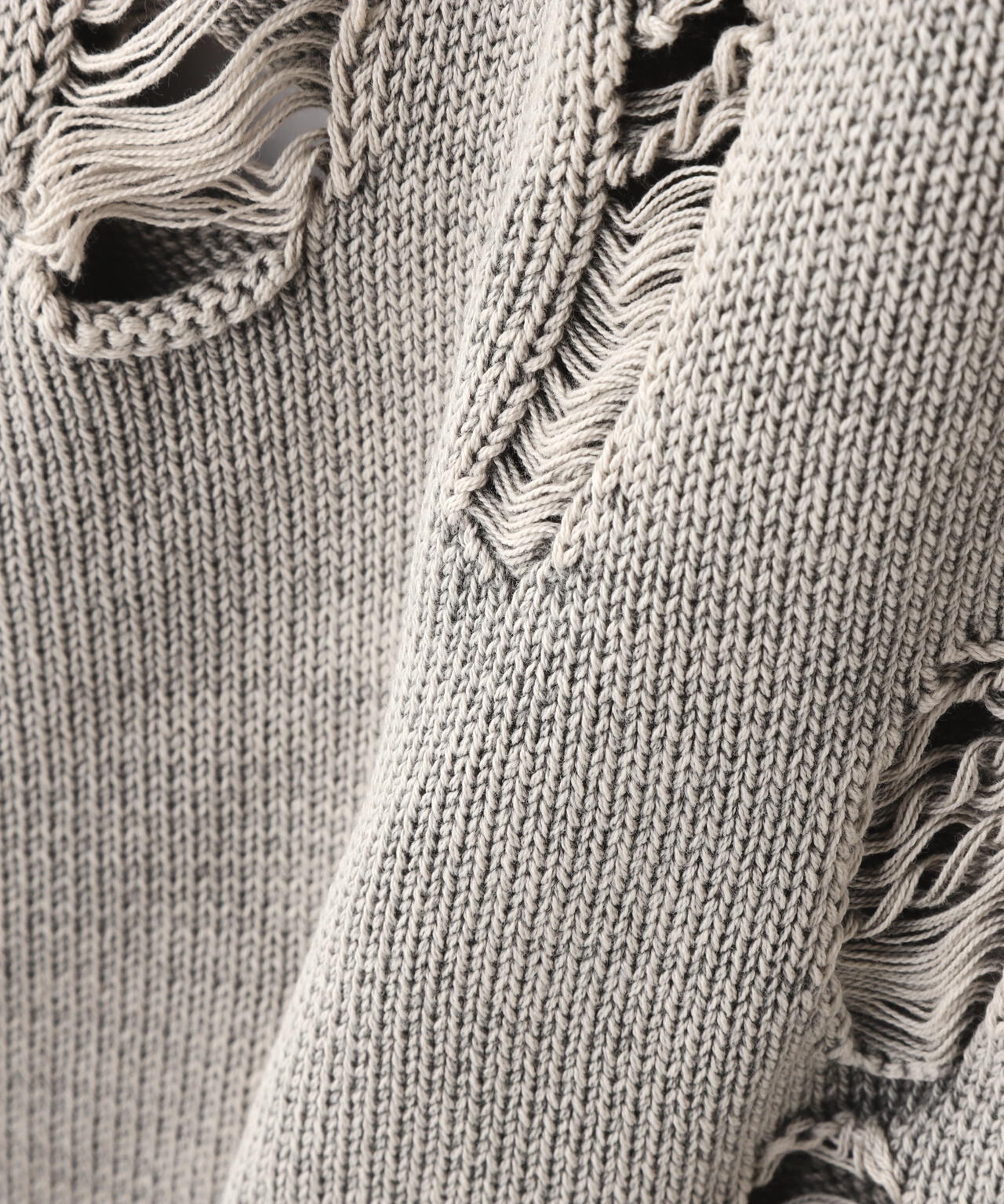 DankeSchon/ダンケシェーン/PIGMENT DAMAGE KNIT NOSLEEVE HOODIE