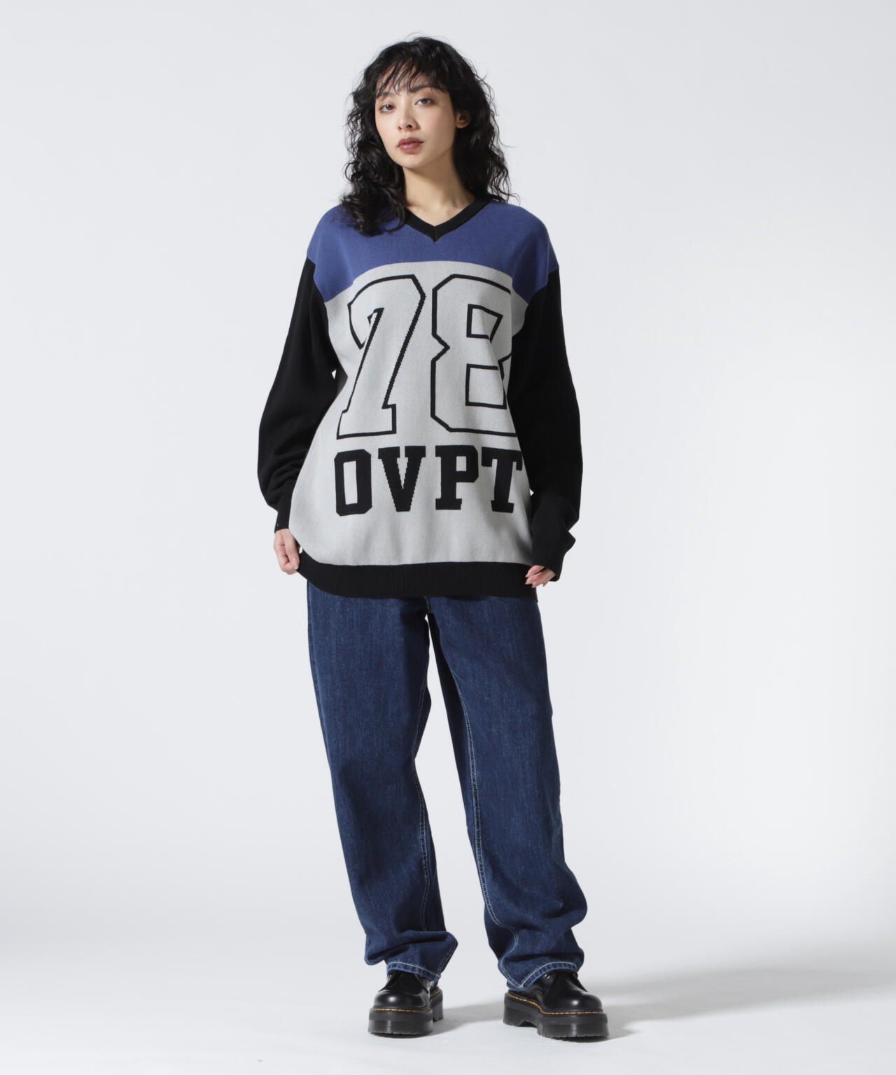 overprint/オーバープリント/78 V NECK  COTTON KNIT