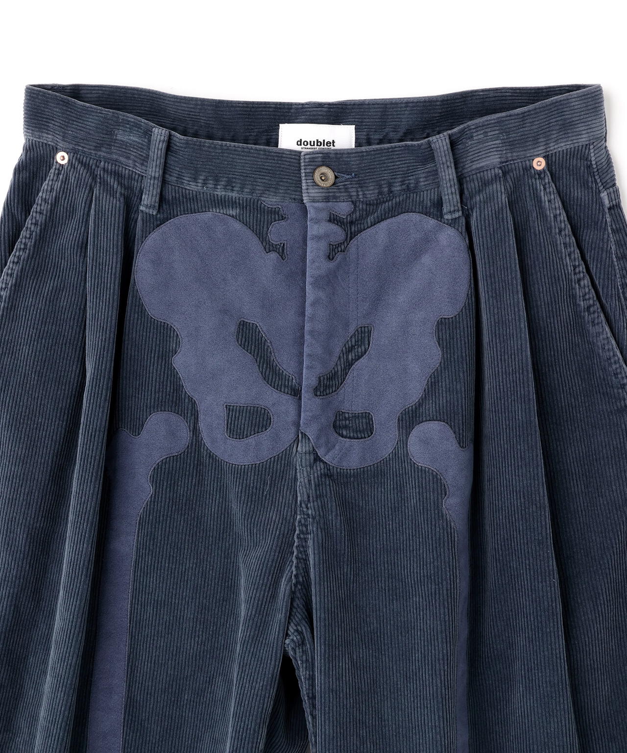 doublet/ダブレット/BONE APPLIQUE CORDUROY CROPPED PANTS