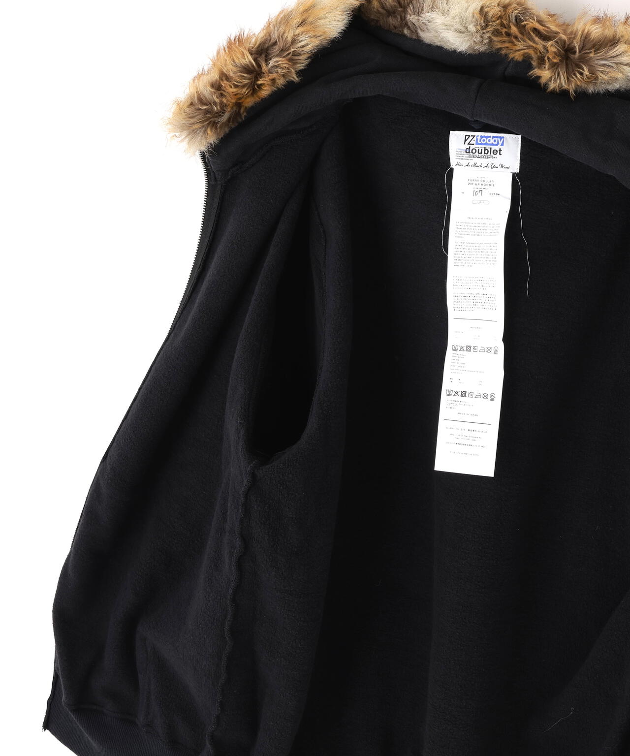 doublet/ダブレット/FURRY COLLAR ZIP-UP HOODIE