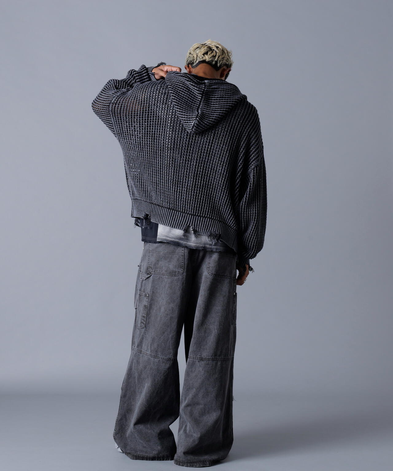 DankeSchon/ダンケシェーン/CHEMICAL MESH KNIT ZIP HOODIE