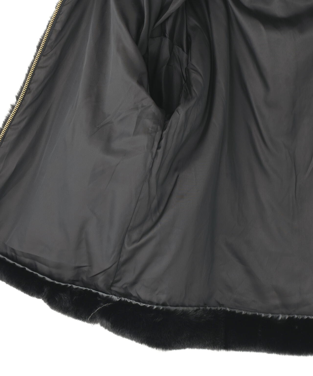 DankeSchon/ダンケシェーン/ECO FUR HOOD BLOUSON BLACK
