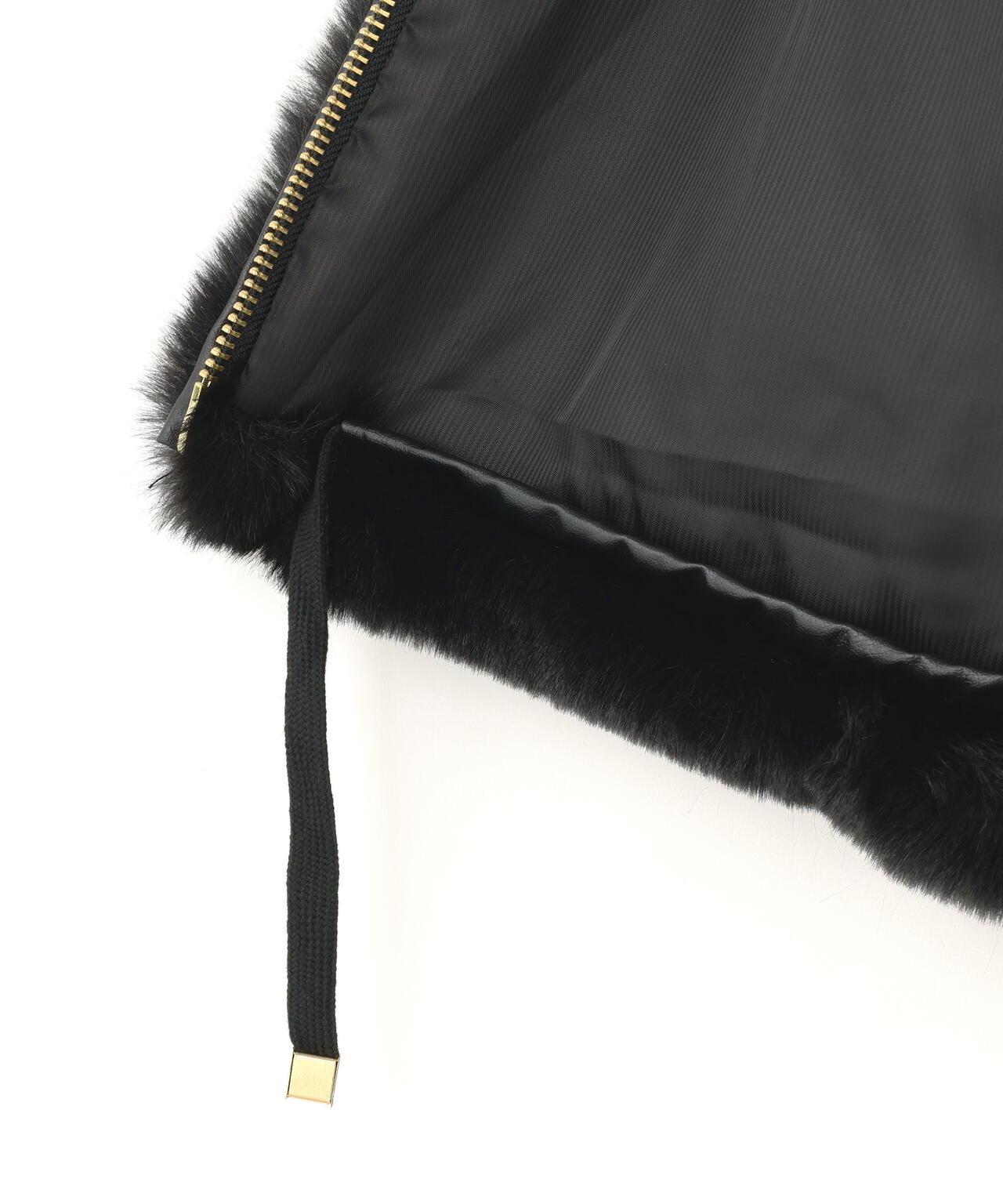 DankeSchon/ダンケシェーン/ECO FUR HOOD BLOUSON BLACK