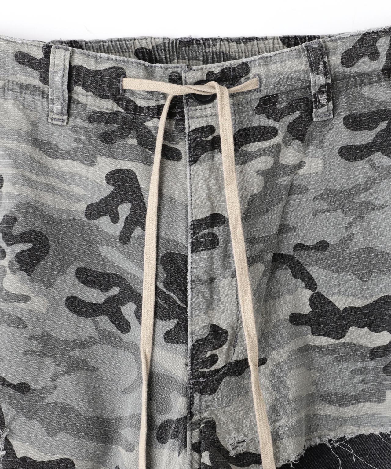 DankeSchon/ダンケシェーン/LAYER CAMO&DENIM BAGGY PANTS