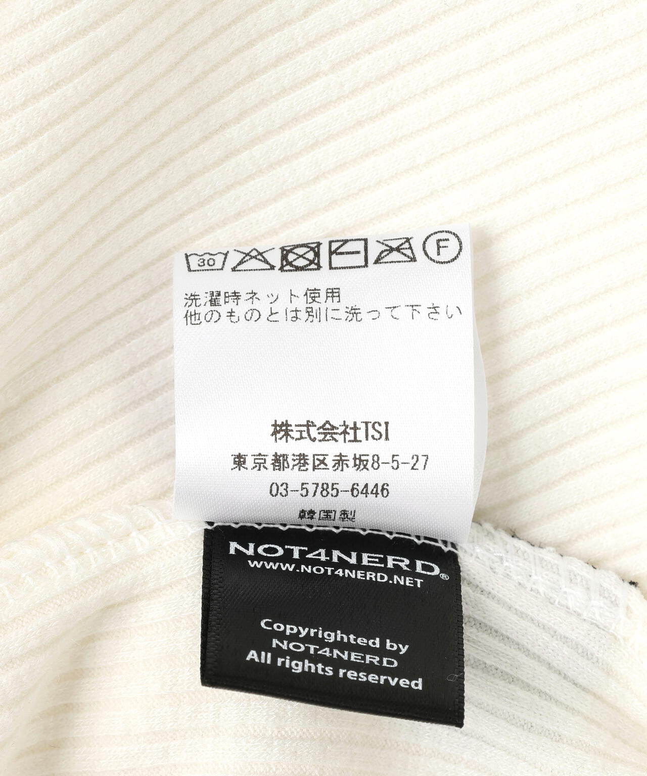 NOT4NERD/ノットフォーナード/4 SYMBOL RIBBED SLEEVELESS