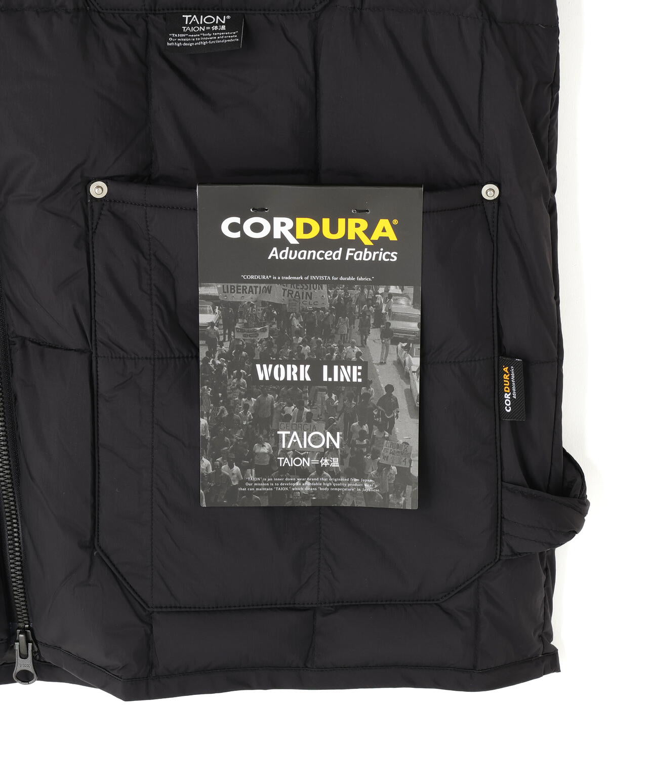 TAION/タイオン/WORK W-ZIP HOOD LIBNECK DOWN JACKET【UNISEX】
