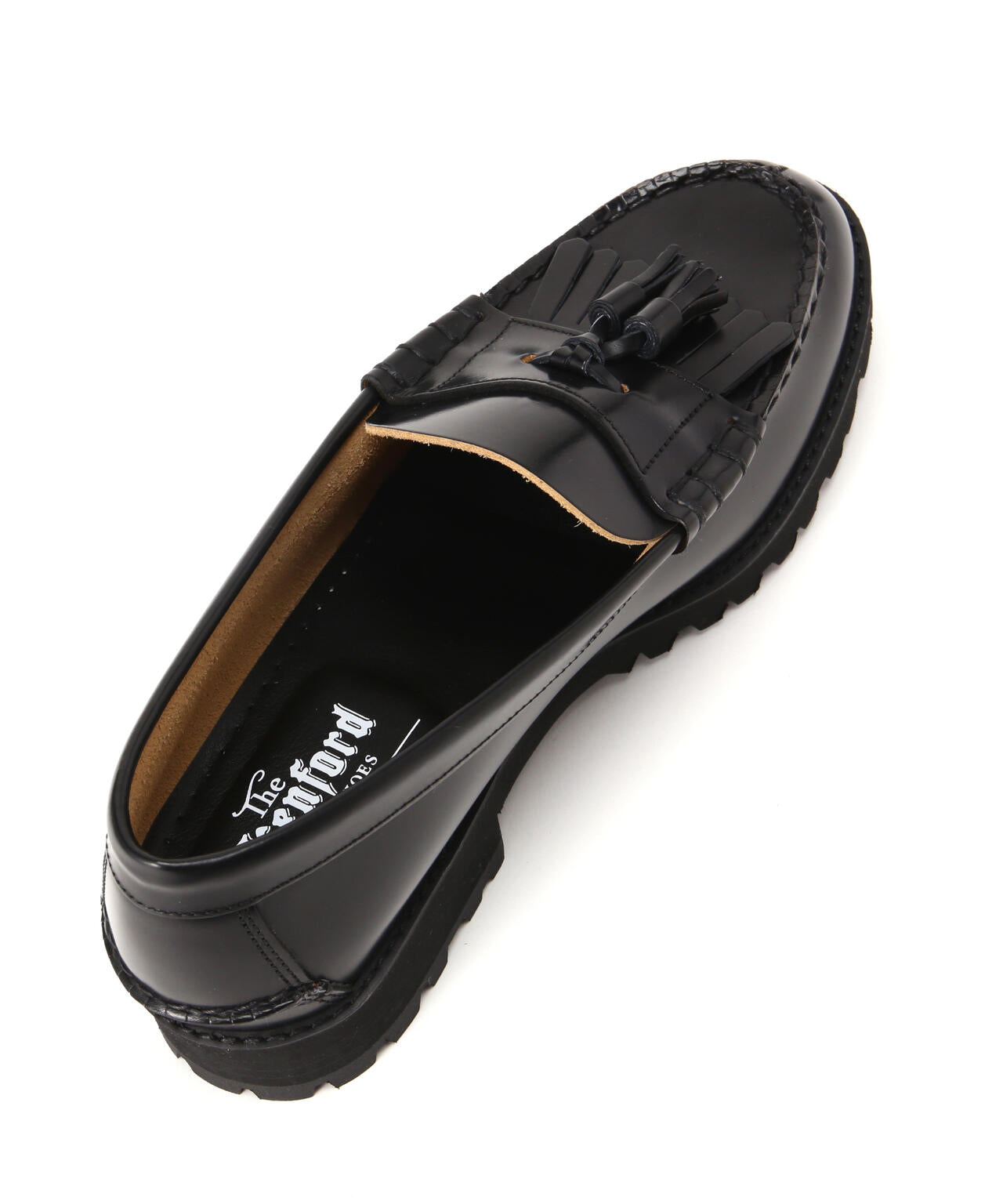 The Kenford Fineshoes/TANK SOLE LOAFERS/BLACK QUILT TASSEL