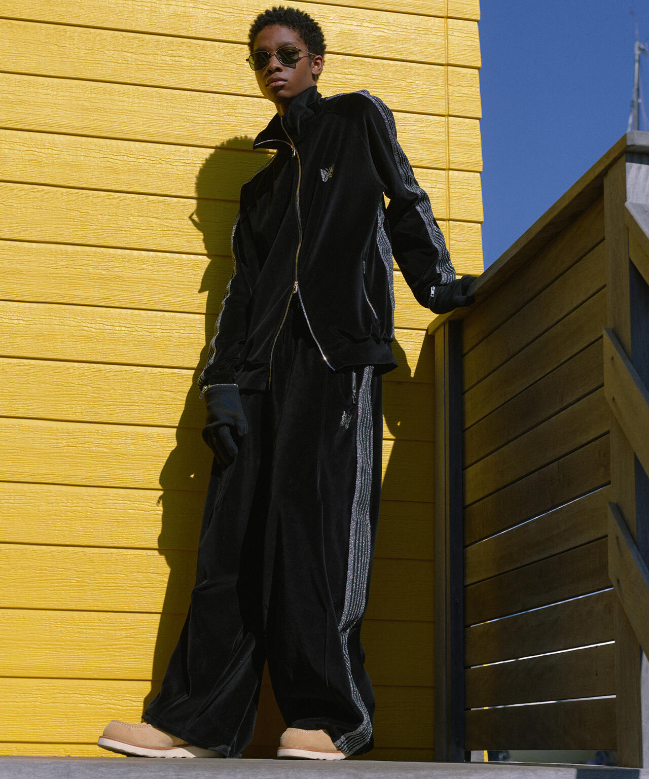 NEEDLES/ニードルズ/【LHP EXCLUSIVE】H.D.TRACK PANT - C/PE VELOUR（BLACK）