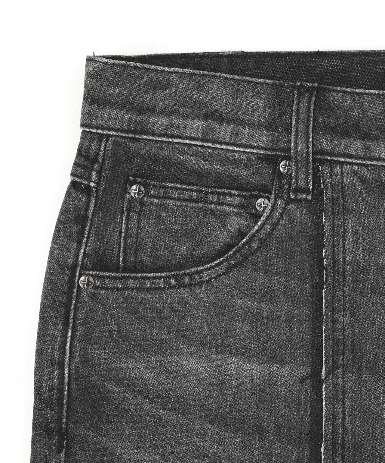 SUPPLIER/サプライヤー/Fire Tribal Leather Patch Baggy Denim