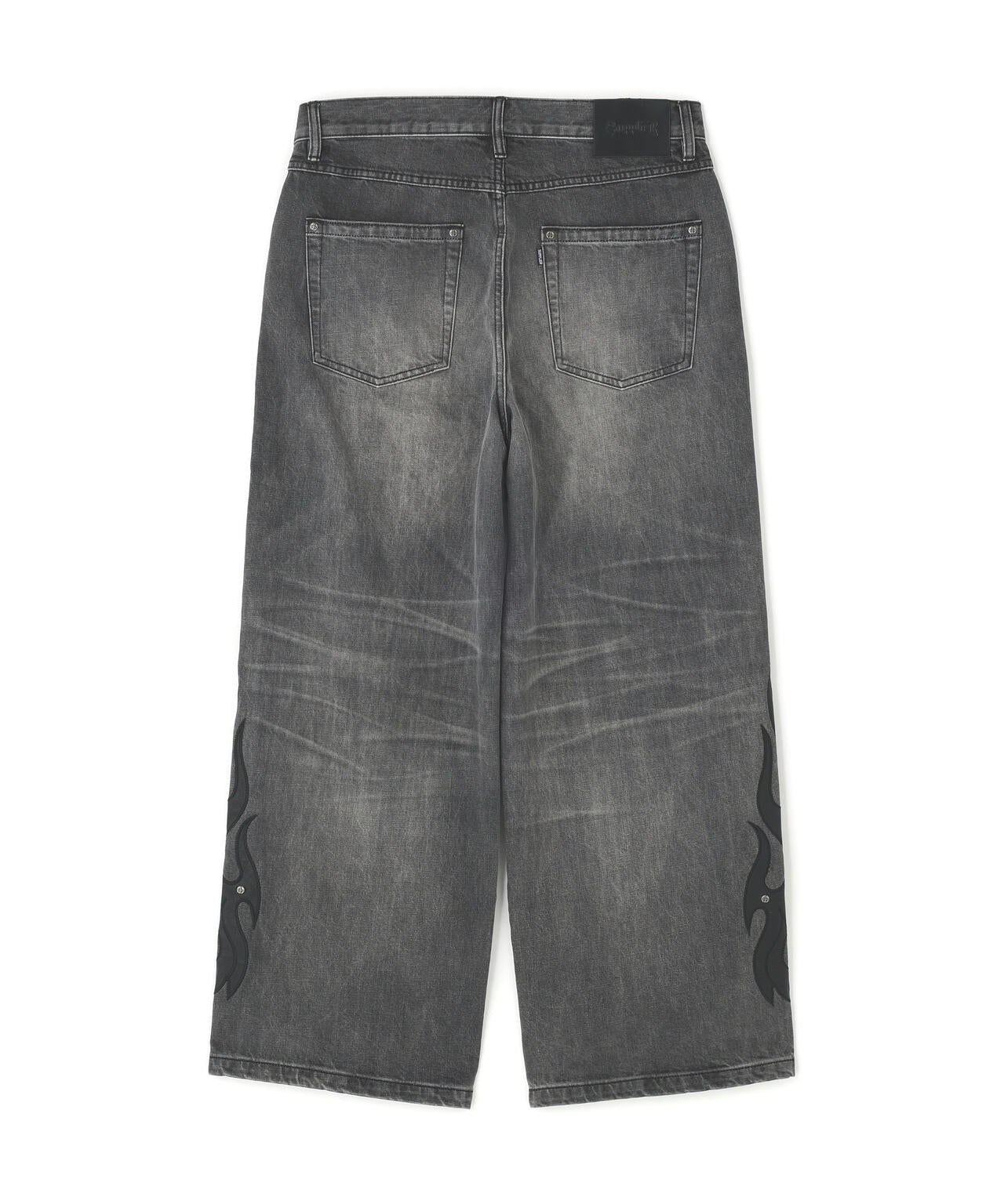 SUPPLIER/サプライヤー/Fire Tribal Leather Patch Baggy Denim