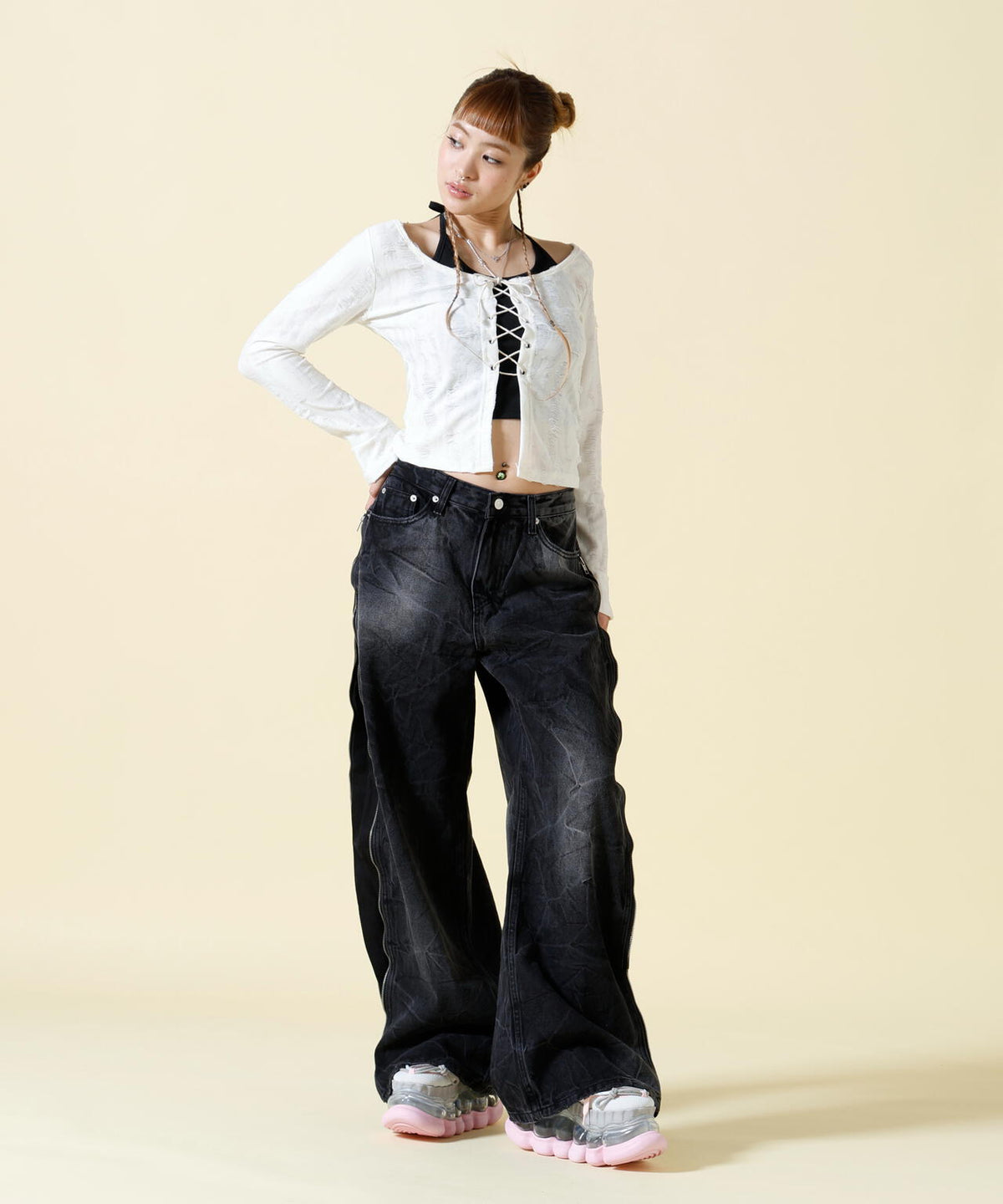 SIS/エスアイエス/Side Zip Denim Pants
