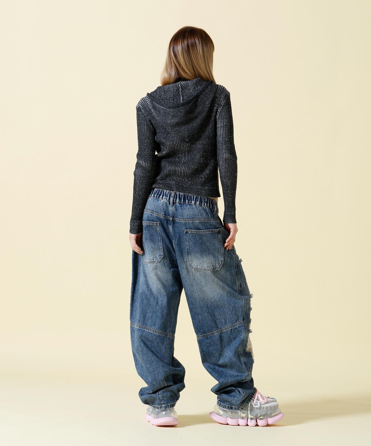 SIS/エスアイエス/Double Knee Damage Denim Pants