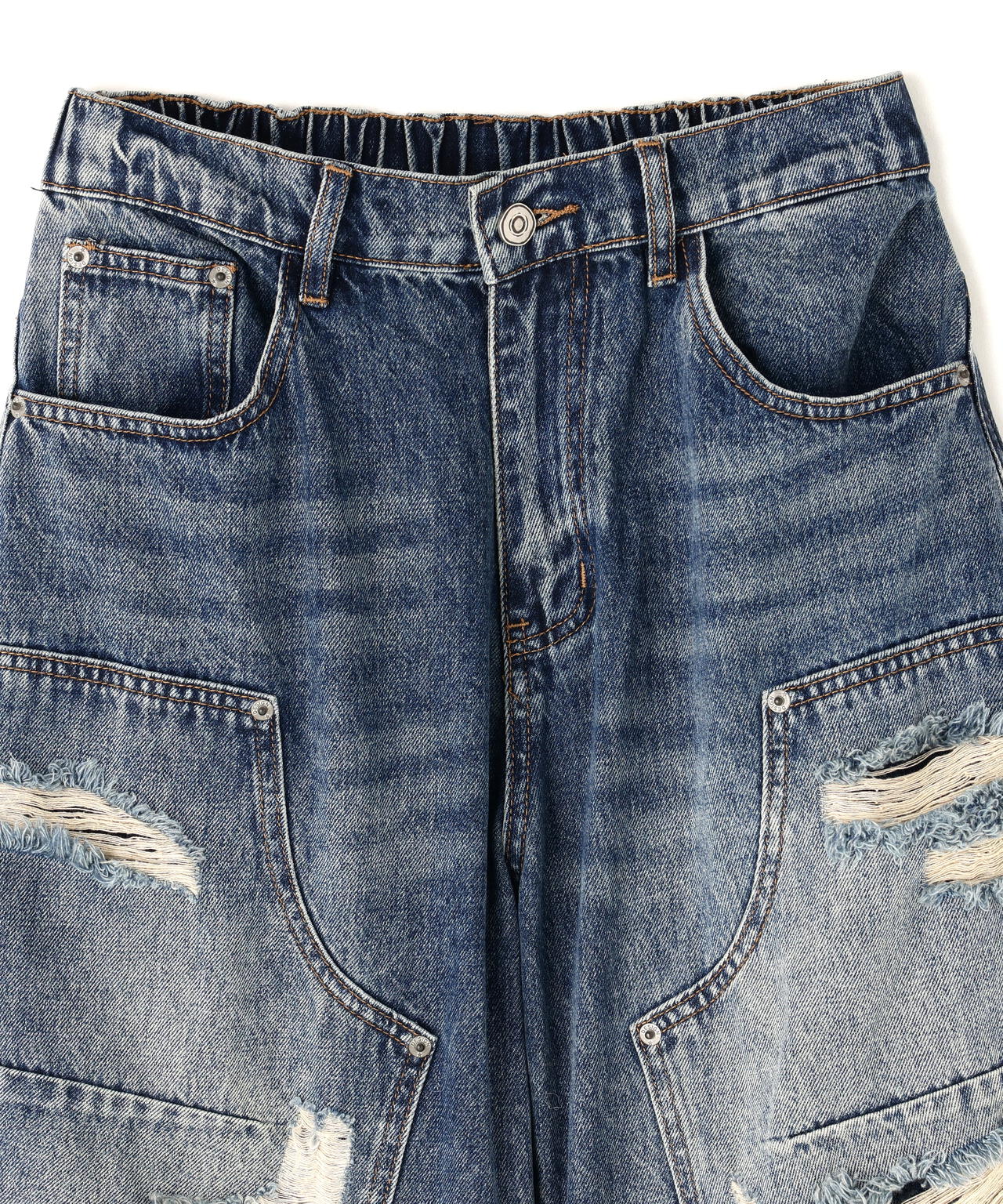 SIS/エスアイエス/Double Knee Damage Denim Pants