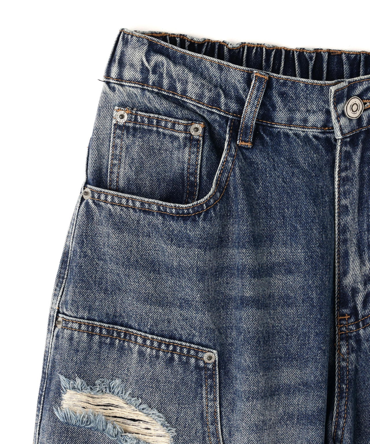 SIS/エスアイエス/Double Knee Damage Denim Pants