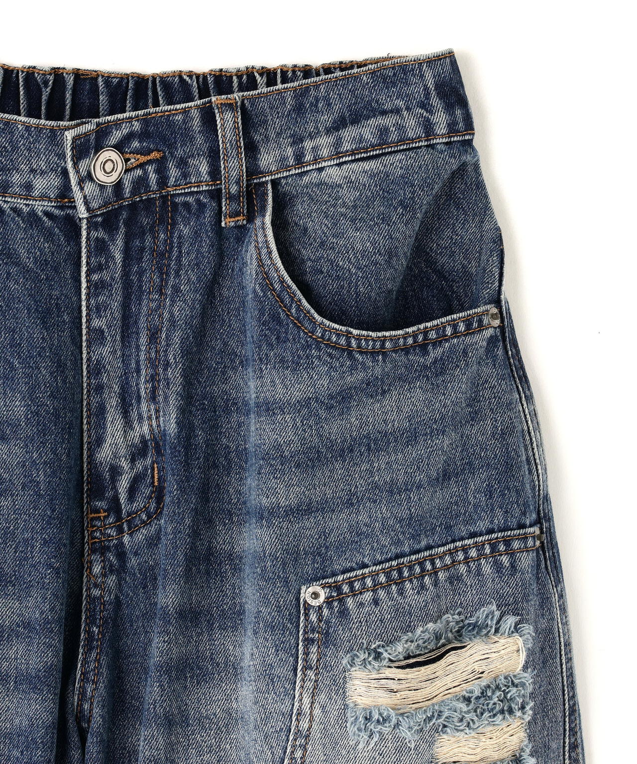 SIS/エスアイエス/Double Knee Damage Denim Pants