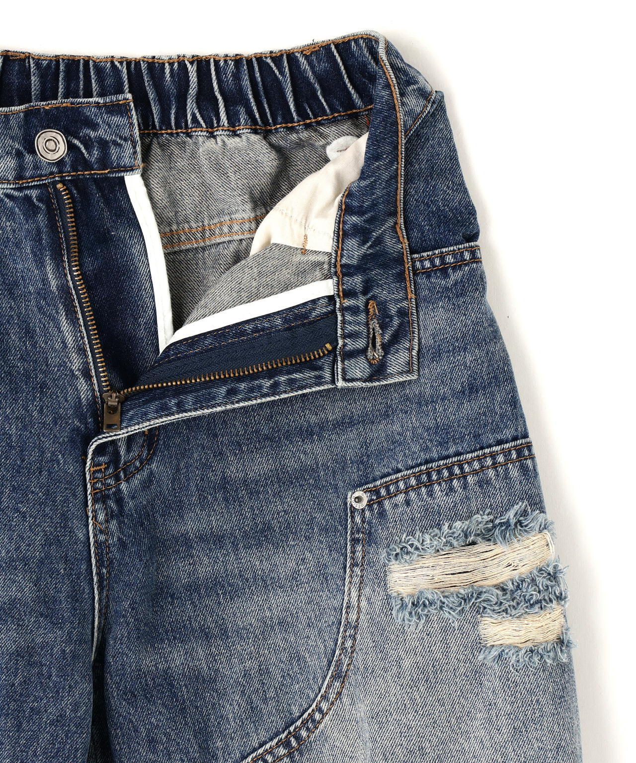 SIS/エスアイエス/Double Knee Damage Denim Pants
