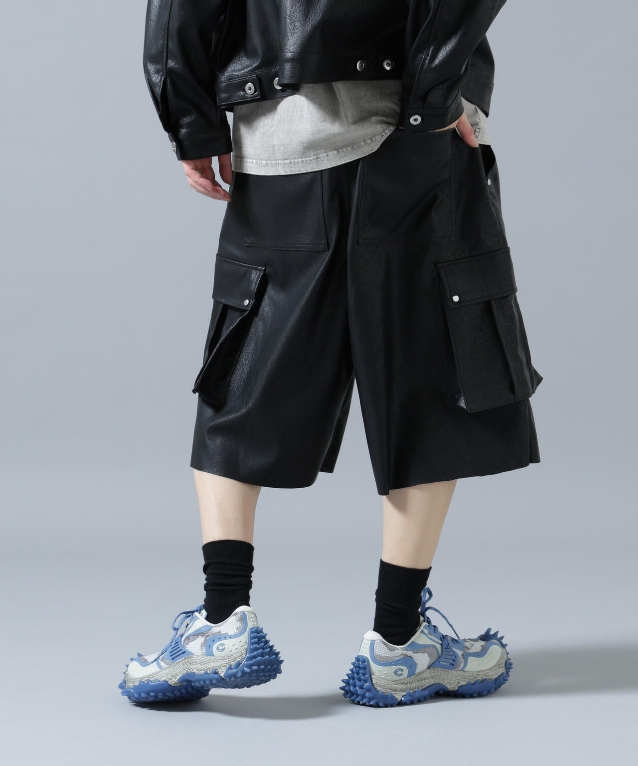 DankeSchon/ダンケシェーン/PULEATHER CARGO SHORTS