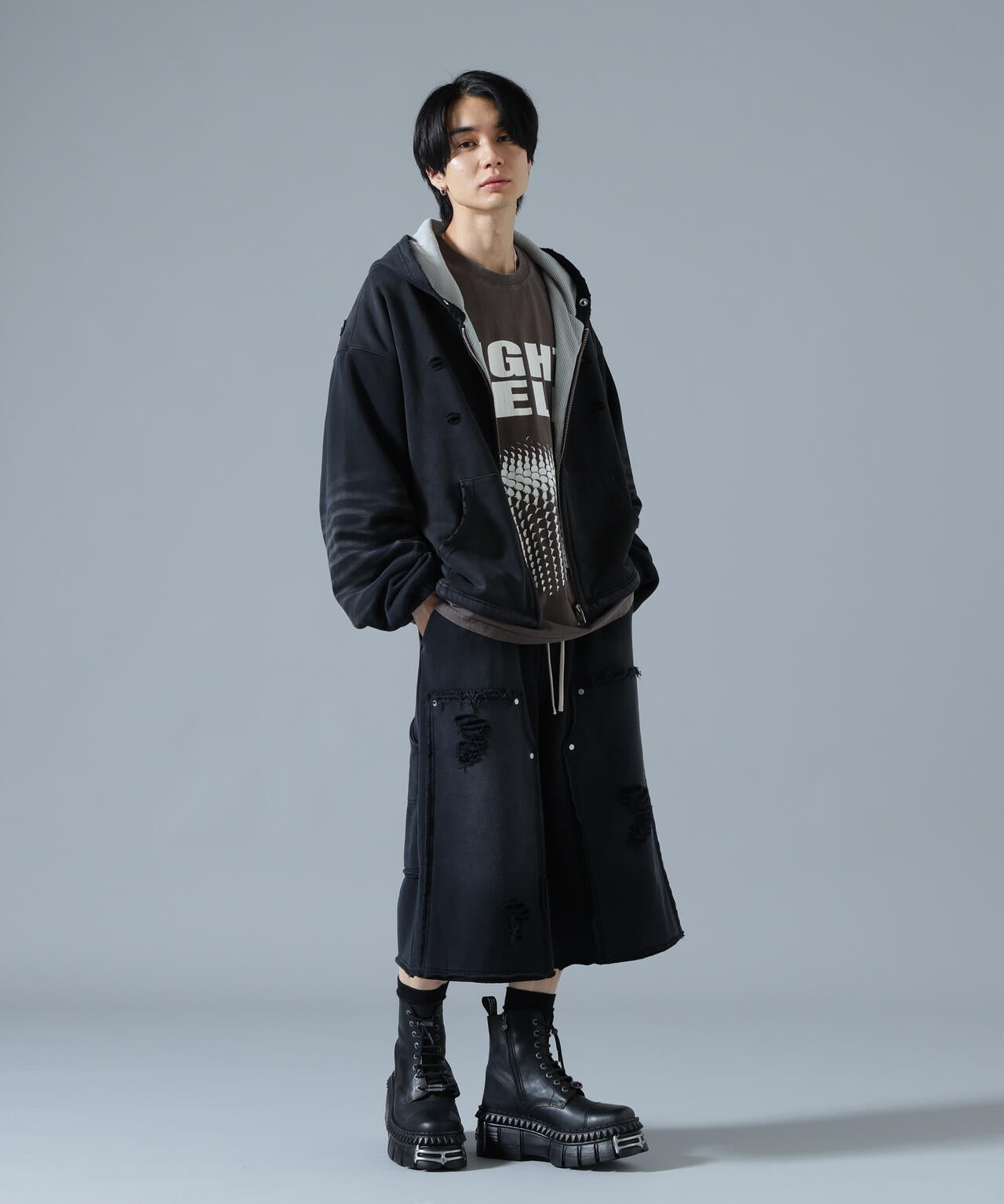 DankeSchon/ダンケシェーン/SULFUR SWEAT W-KNEE SHORTS