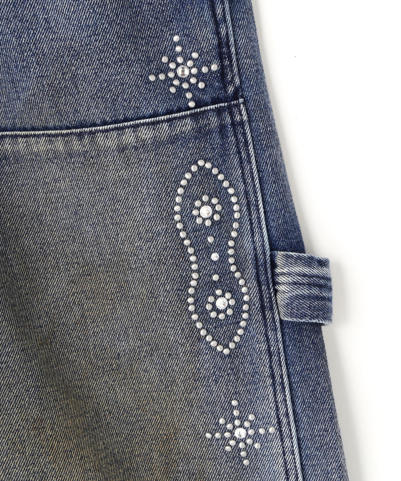 DankeSchon/ダンケシェーン/STUDS W-KNEE SHORTS DENIM