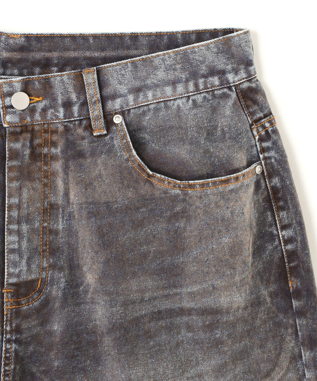 WHITELAND/ホワイトランド/FLOCKY WIDE DENIM SHORTS