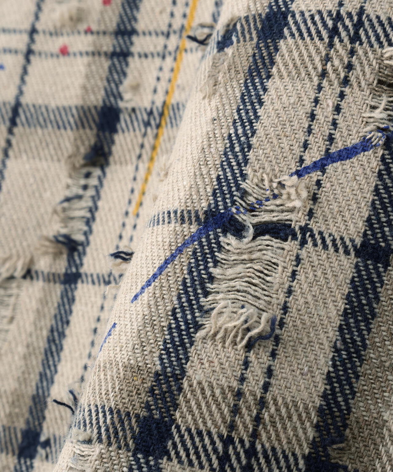 DankeSchon/ダンケシェーン/DAMAGE PAINT CHECK L/S SHIRTS