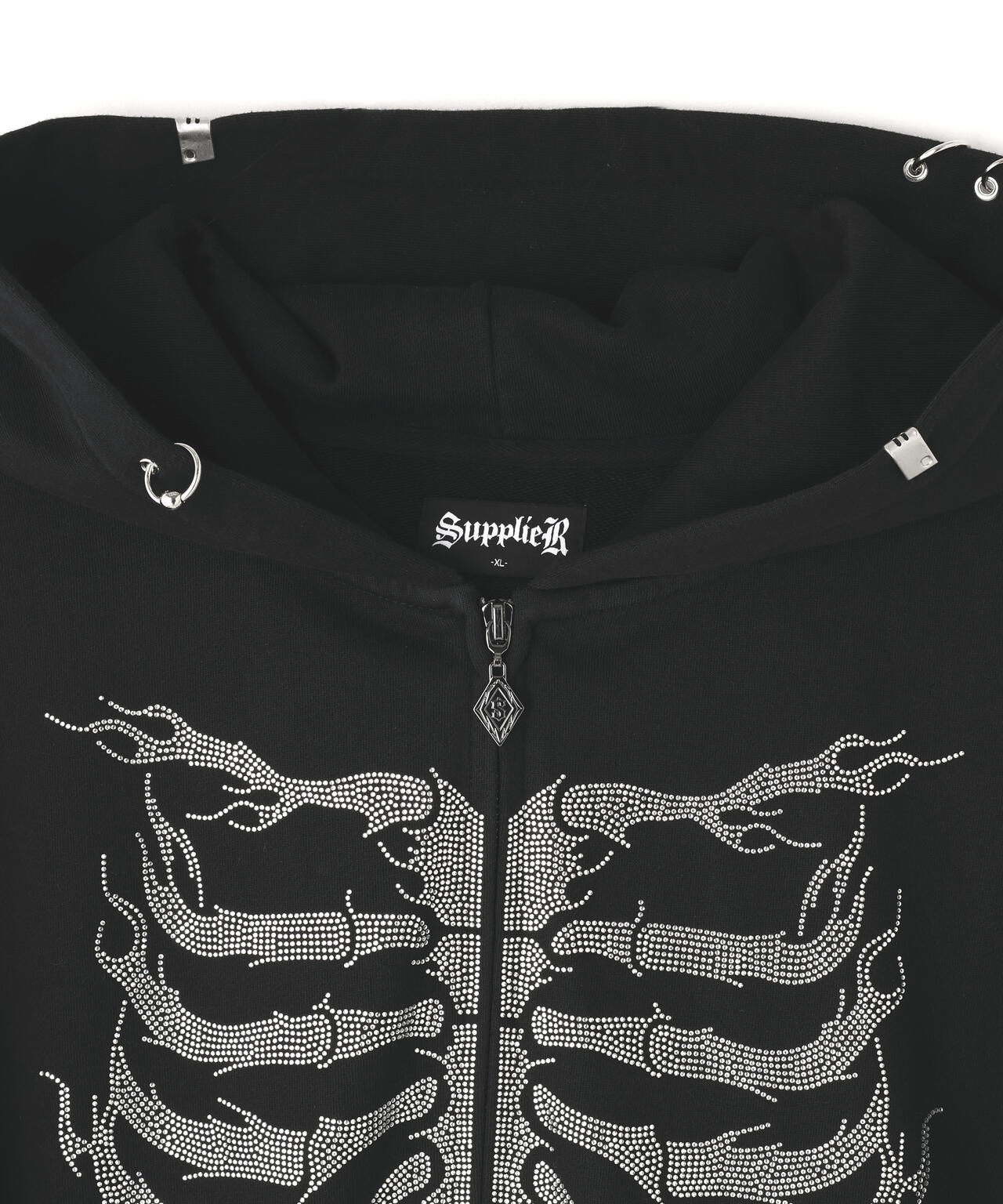 SUPPLIER/サプライヤー/FIRE SKELETON RHINESTONE HOODIE