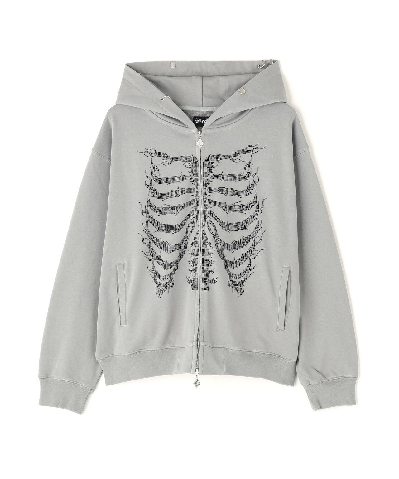 SUPPLIER/サプライヤー/FIRE SKELETON RHINESTONE HOODIE