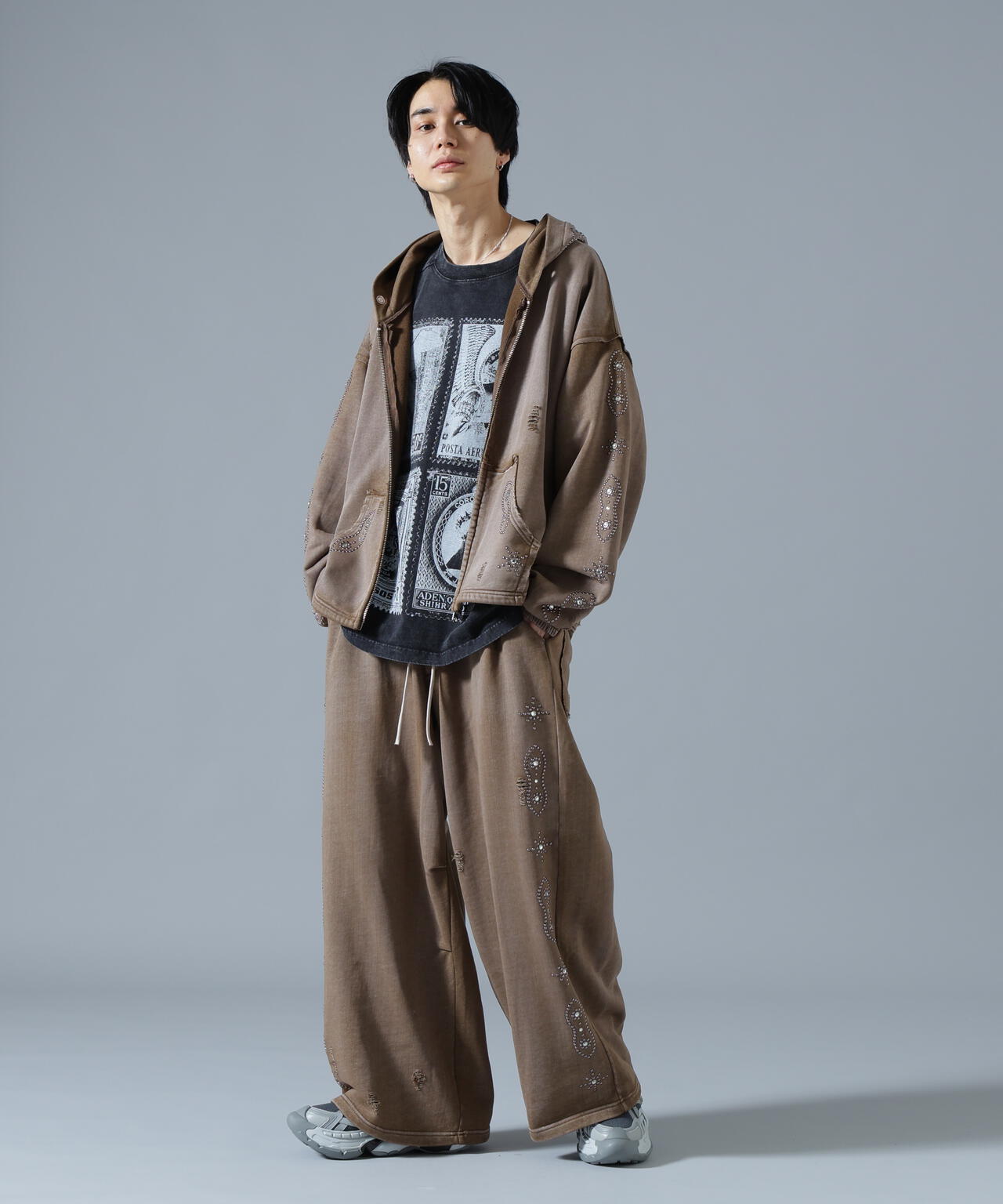 DankeSchon/ダンケシェーン/STUDS SWEAT ZIP HOODIE