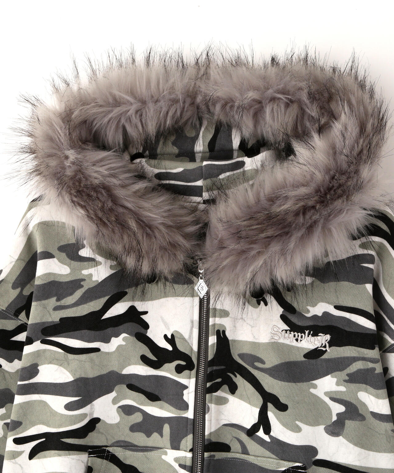 SUPPLIER/サプライヤー/【LHP EXCLUSIVE】FAUX FUR CROPPED CROSS ZIP HOODIE